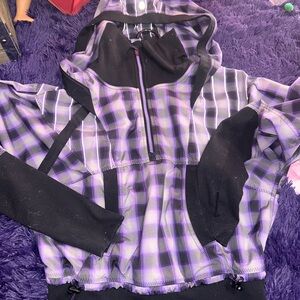 Purple Plaid Hooded Jacket